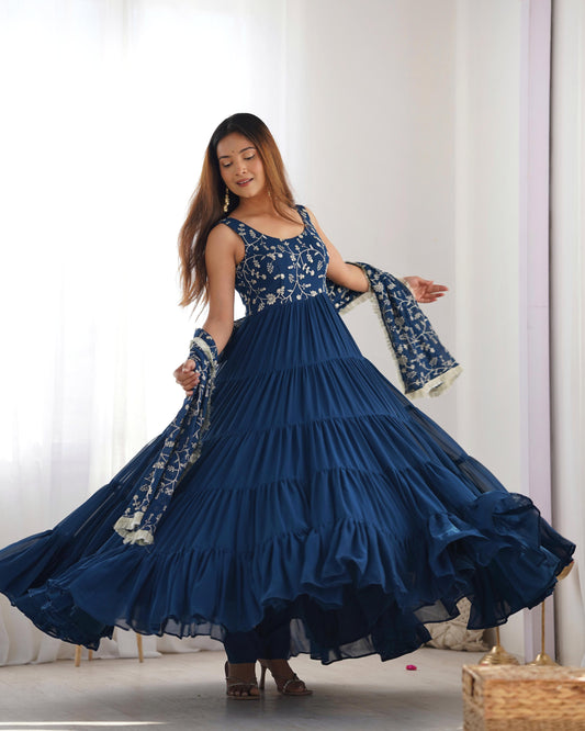 PURE SOFT FOX GEORGETTE FABRIC FULLY FLAIR ANARKALI