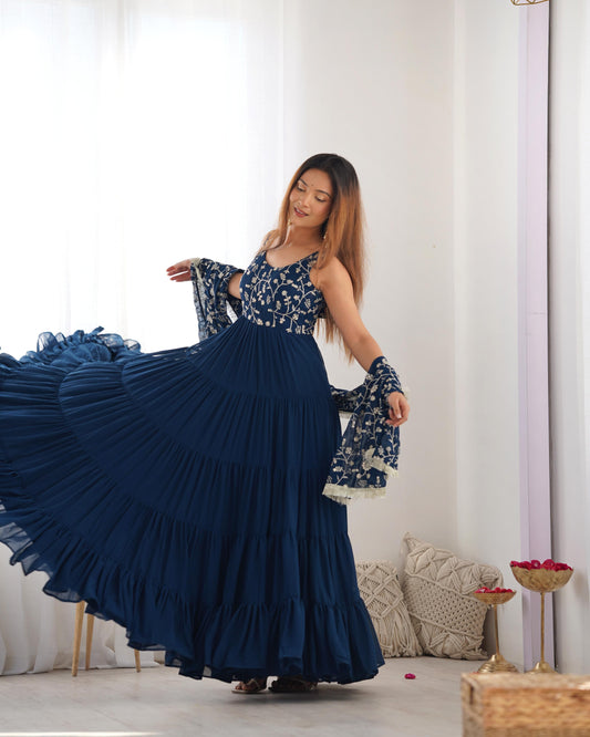 PURE SOFT FOX GEORGETTE FABRIC FULLY FLAIR ANARKALI