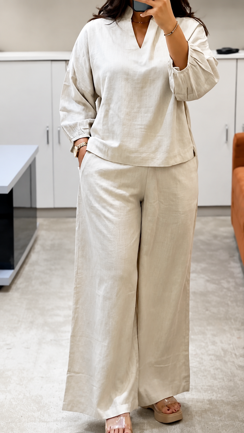 Avantika -  Ivory Luxe Comfort Co-Ord Set