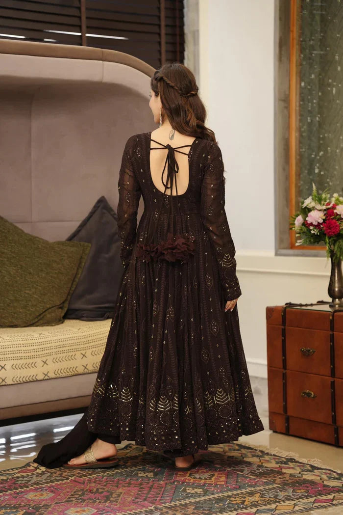 Designer Black Long Anarkali Dress with Intricate Work NayraLabel Designer Black Long Anarkali Dress with Intricate Work NayraLabel
