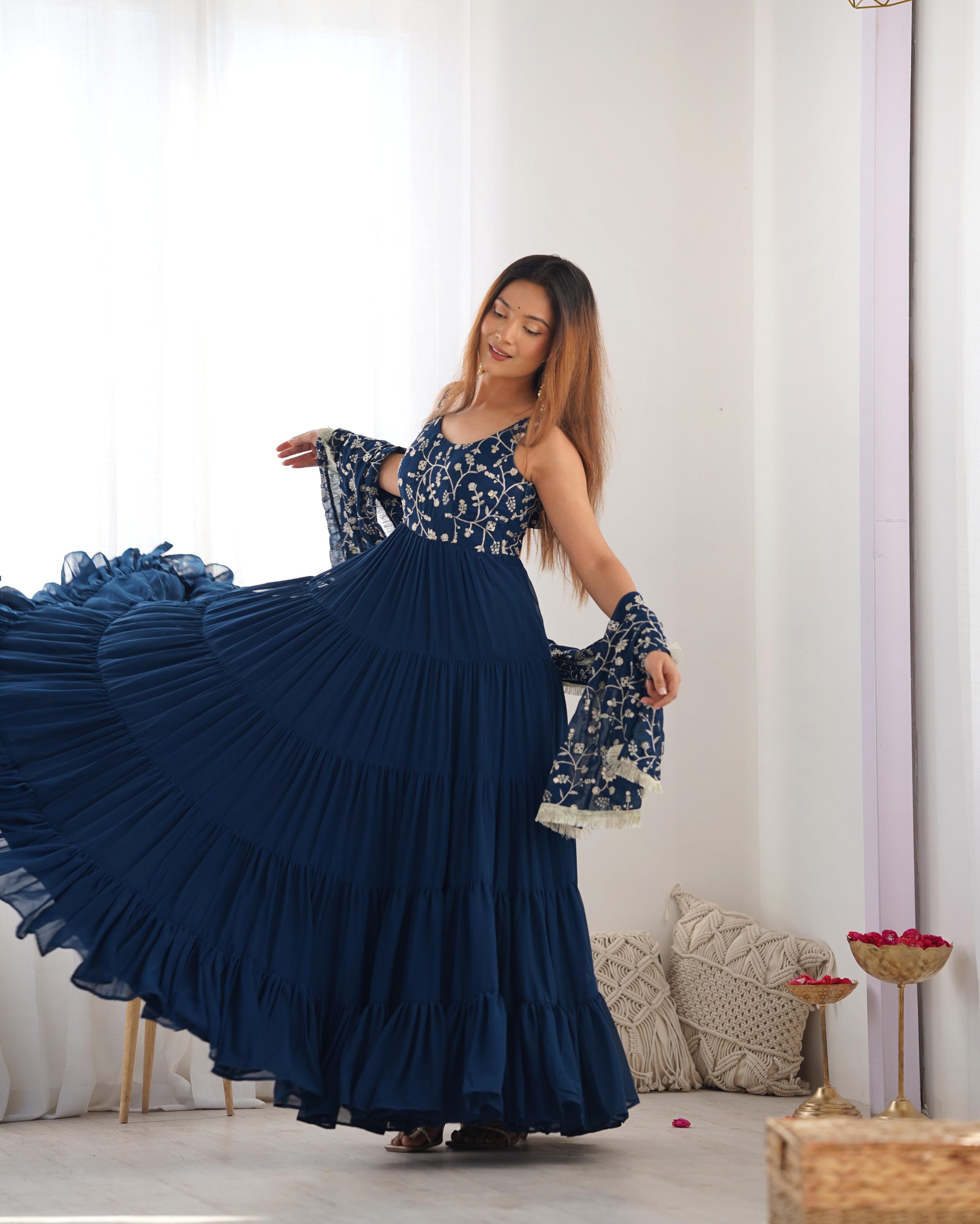 PURE SOFT FOX GEORGETTE FABRIC FULLY FLAIR ANARKALI