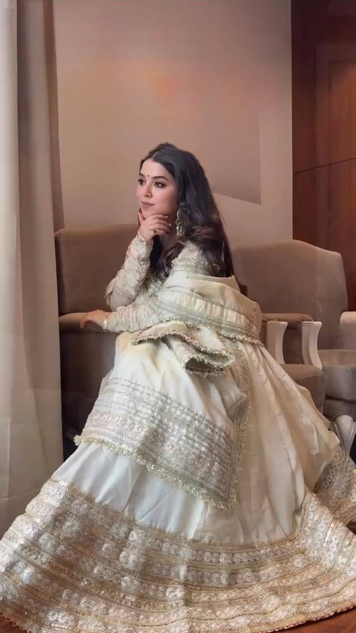 Classic Indian Anarkali Gown with Elegant Dupatta Set