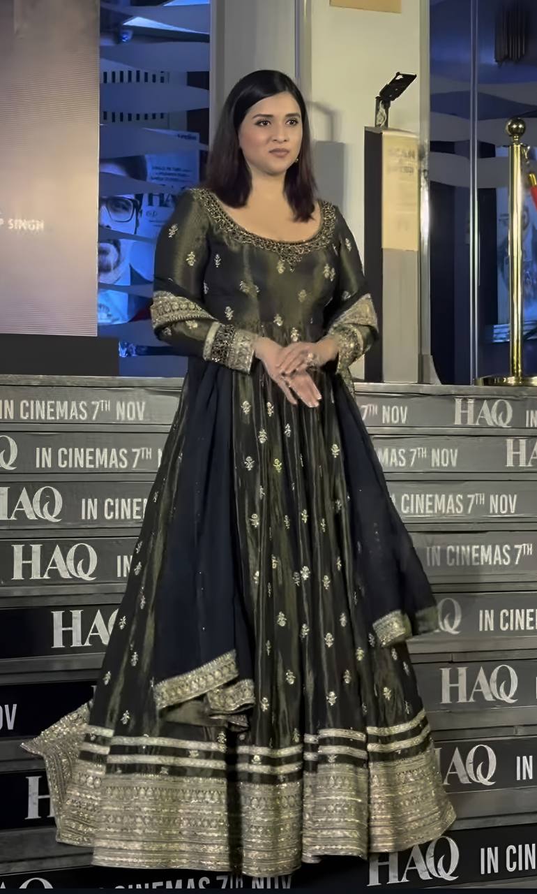 Grand Occasion Bottle Green Chinon Silk Embroidered Gown with Dupatta
