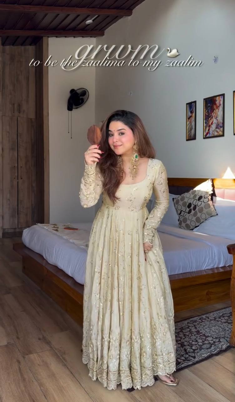 Royal Grace Gold Embellished Anarkali Suit