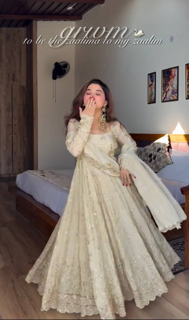 Royal Grace Gold Embellished Anarkali Suit