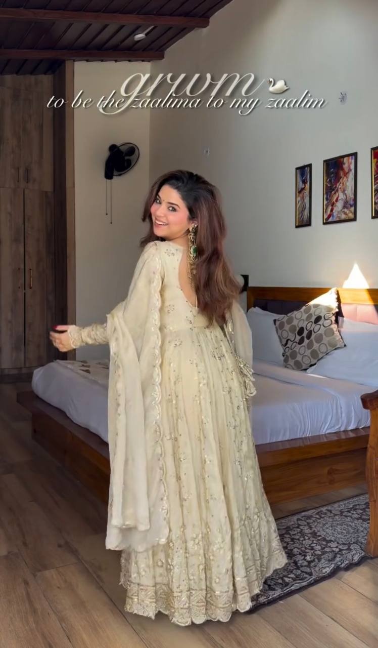 Royal Grace Gold Embellished Anarkali Suit