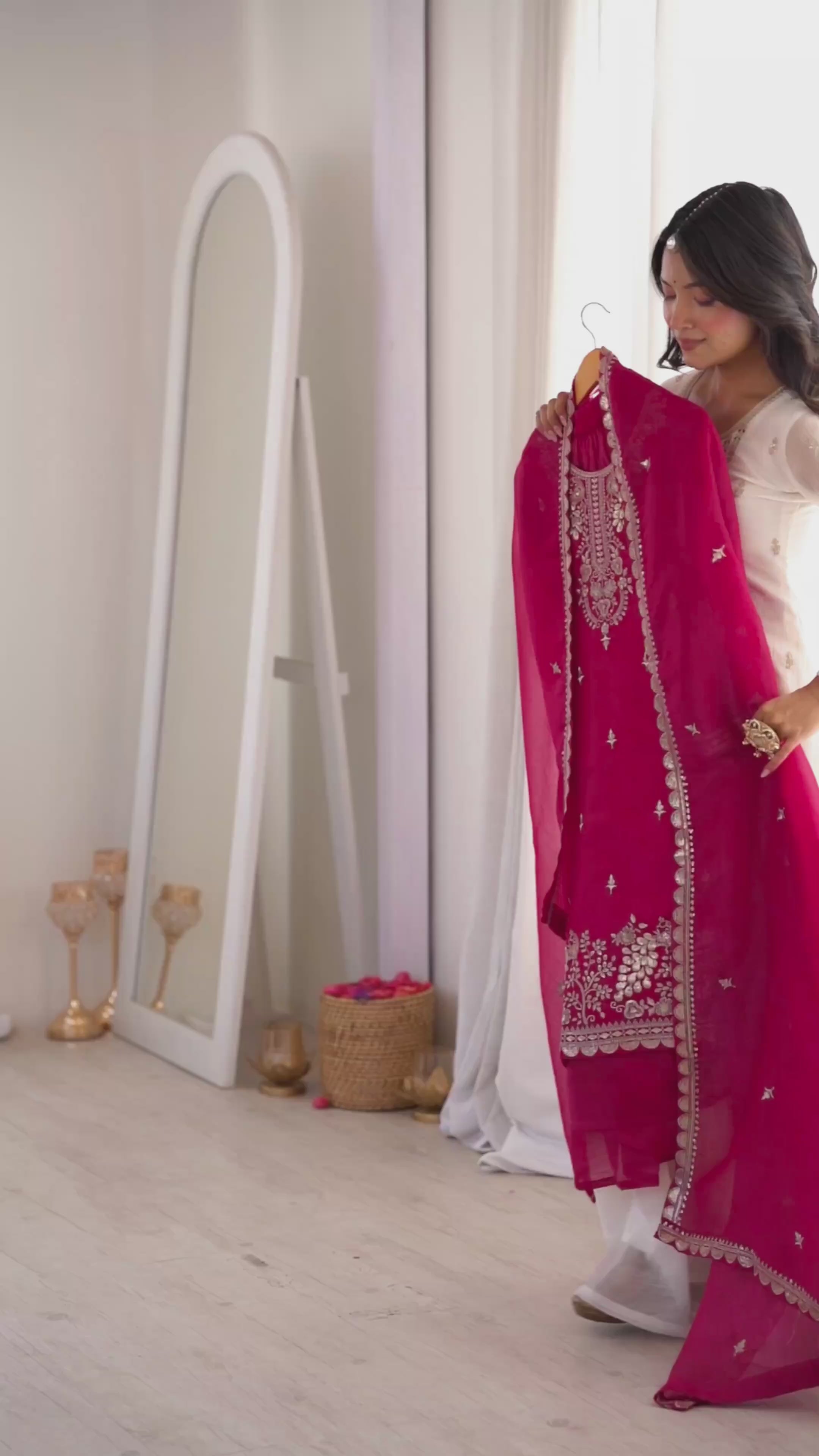 Elegant Rani Pink Festive Sharara Dress