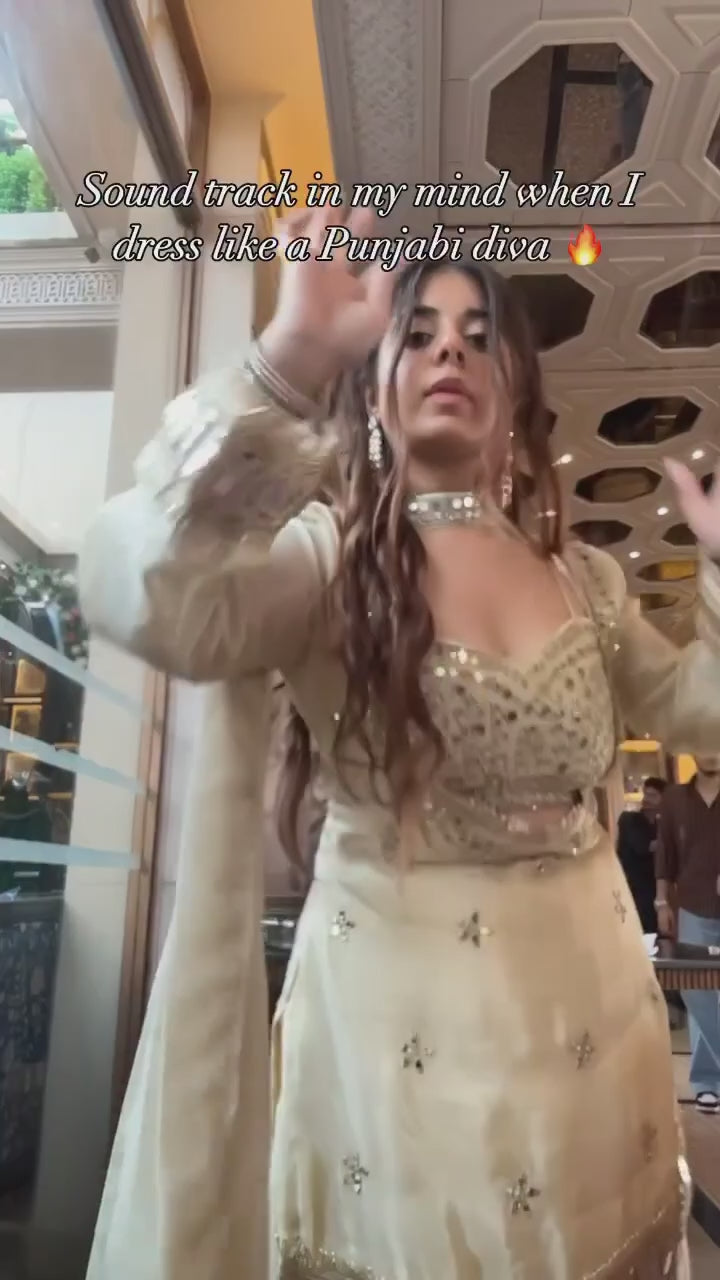 Stylish Ethnic Mirror Work Short Kurti Palazzo Set for Women